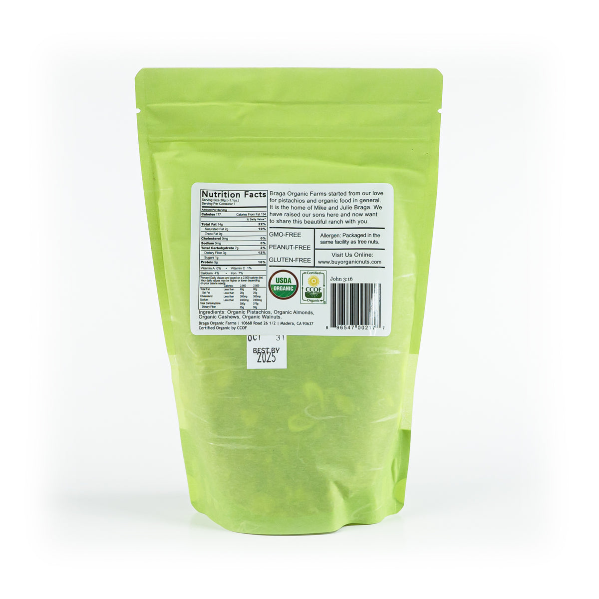 12- 8 oz bags of Organic Nut Mix